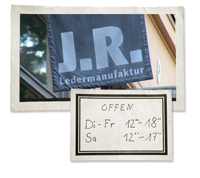 Shop Sign Jörn Rischke - Ledermanufaktur Berlin